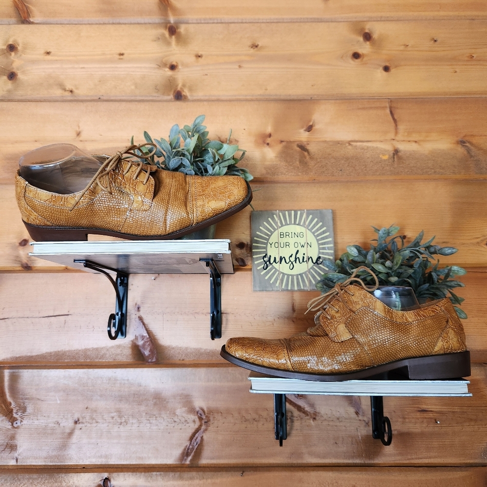 Roberto Chillini Dress Shoes Faux Leather Gator Repile Croc Snake‎ Oxfords Sz 11